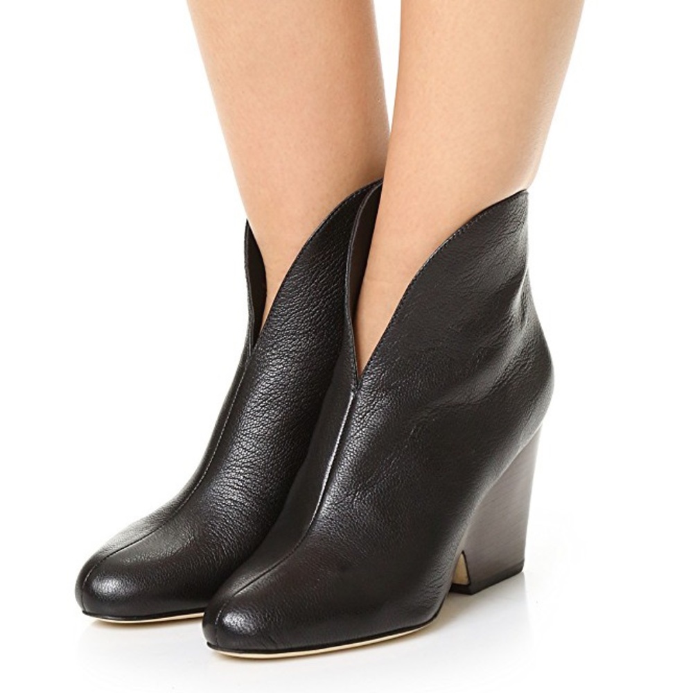 Diane Von Furstenberg Black Leather Ankle Boots